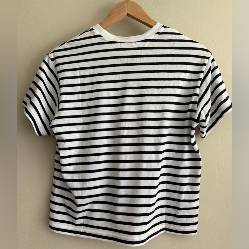 ATM Anthony Thomas Melillo Black and White Striped Tee classic‎ jersey S - Picture 4 of 13